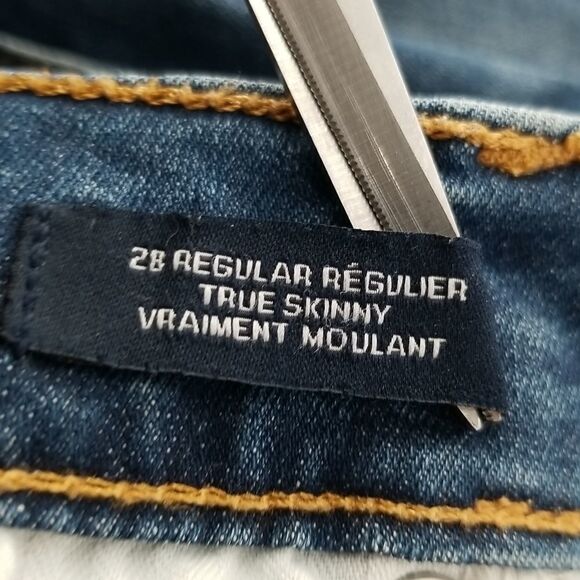 GAP Jeans Womens Size 28 Regular Blue Denim True Skinny Mid Rise 5 Pockets - Picture 11 of 12